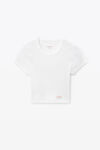 Alexander Wang white 罗纹平纹针织布短款短袖 t 恤