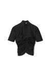 alexander wang 弹力平纹针织褶皱半高领上衣 black