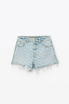 Alexander Wang pebble bleach bite logo short in pebble bleach denim