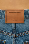 alexander wang fly high-rise stacked jean in denim  vintage medium indigo