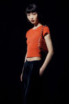 Alexander Wang fiery red crystal hotfix tee in ribbed jersey