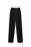 alexander wang high-waisted pleated trouser in twill black