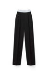 alexander wang 斜纹高腰褶裥长裤 black