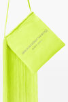 alexander wang fringe shoulder bag in satin soft glowstick