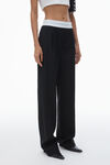 alexander wang pleated trouser in wool tailoring black