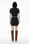 Alexander Wang charcoal charcoal wool-blend mini skirt with logo patch