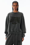 Alexander Wang faded black logo cotton terry sweatpants