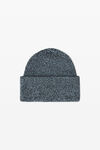 Alexander Wang oxford blue dome logo beanie in ribbed wool stretch