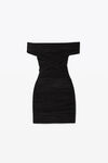 alexander wang 人造绒面革露肩迷你连衣裙 black