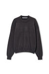 Alexander Wang grey 徽标压纹罗纹针织毛衣