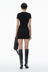 Alexander Wang black 徽标提花弹力短袖迷你连衣裙