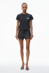 Alexander Wang acid black shrunken tee in acid wash jersey