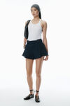 Alexander Wang navy box-pleated workwear-inspired short
