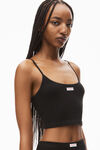 Alexander Wang black 罗纹针织无缝吊带背心
