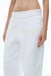 alexander wang puff logo sweatpant in structured terry    white