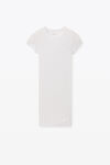 Alexander Wang white 罗纹棉短袖圆领连衣裙