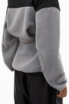 alexander wang 塑形长袖摇粒绒夹克  slate/black