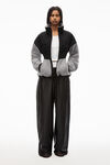 alexander wang 塑形长袖摇粒绒夹克  slate/black