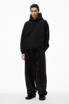 alexander wang 密绒连帽衫 black