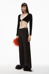 alexander wang crystal thong pant in silk charmeuse black