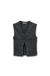Alexander Wang faded black 双面 v 领背心上衣