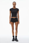 Alexander Wang black crystal hotfix scoop neck tee