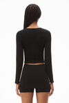 Alexander Wang black cardigan in seamless rib-knit