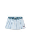 Alexander Wang oxford blue/white cotton oxford boxer-style shorts with denim waistband