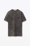 alexander wang embossed logo tee in compact jersey acid black