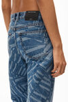 alexander wang awny logo straight-leg jean in denim medium washed indigo