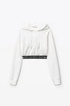 alexander wang long-sleeve hoodie in stretch corduroy bright white