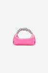 alexander wang scrunchie mini bag in velvet crystal lipstick pink