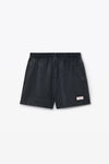Alexander Wang washed black 厚实棉质平纹针织布休闲版型短裤