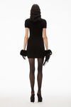 alexander wang mini dress in stretch knit black