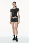 Alexander Wang washed black multi floral-print scoop neck tee