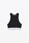alexander wang 反光徽标装饰弹力针织文胸式上衣 black