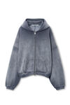 Alexander Wang washed chalk 水晶烫钻拉链连帽衫