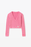 Alexander Wang lotus pink 粉色华夫纹针织开衫