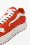 Alexander Wang white/red puff pebble sneaker in leather