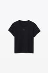 alexander wang puff logo shrunken tee in cotton jersey    black
