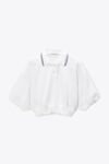 Alexander Wang white 短款束腰棉质 polo 衫