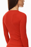 alexander wang long-sleeve tee in ribbed cotton red