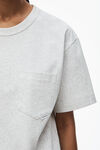 alexander wang pocket tee in high twist jersey light heather grey