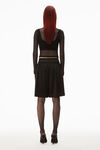 alexander wang long sleeve top in gauzy mesh black