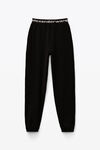 alexander wang logo elastic jogger in stretch corduroy  black