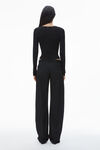 Alexander Wang black logo nameplate cropped shirt