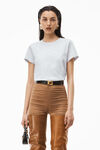 alexander wang 发泡徽标装饰棉质平纹针织短款 t 恤 light heather grey