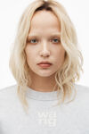alexander wang 发泡徽标装饰硬挺毛圈布运动衫 light heather grey