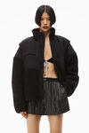 alexander wang crystal stripe boxer short in silk black