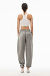 alexander wang puff logo sweatpant in glitter terry sidewalk